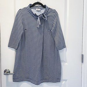 Vineyard Vines Bow Neck Stripe Knit Dress